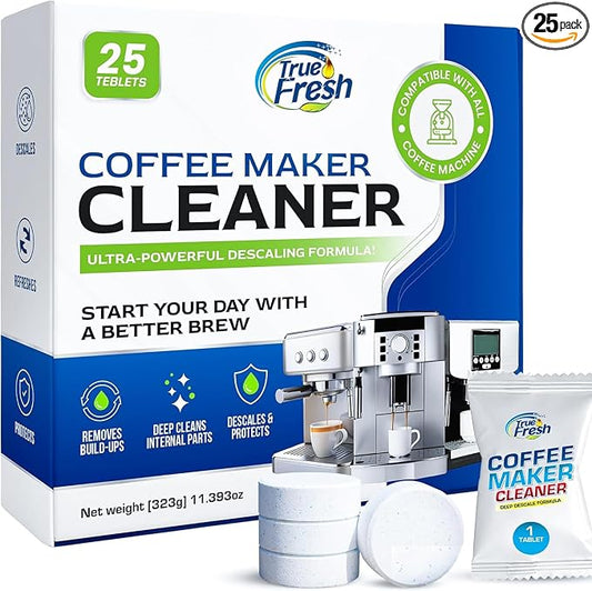 Coffee Machine Cleaner Descaler Tablets 25 Pack - Compatible With Keurig, Nespresso, Philips, Ninja, Delonghi, Miele, Breville & More - Coffee Maker Cleaner Tablets with 1 Year Supply