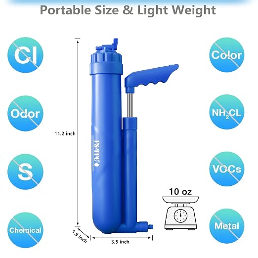6-Stage Portable Water Filter 0.01 Micron UF and CTO Improving Tastes Water Purifier Survival Gear 1.5L/Min Fast Flow for Hiking, Camping, Travel, and Emergency Preparedness