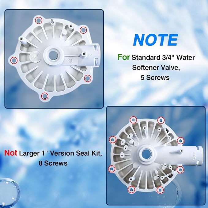 Water Softener Seal Kit Water Softener Rotor Disk Repair Kit Compatible with Whirlpool GE Sears Kenmore Morton North Star with 3/4" Valve Replace# 7129716 WS35X10005