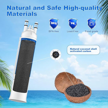 FPPWFU01 Water Filter Replacement Compatible with Frigidaire FPPWFU01, FPPWFU01, PureAdvantage, PWF-1 FPPWFU01 PurePour Water Filter, Remove Impurities from Water (3-PCS)
