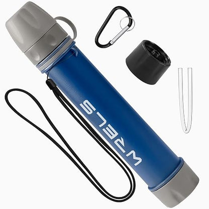 WRELS Water Filter Straw,NSF & SGS Certified Personal Portable Filter for Camping Hiking Survival,Outdoor Water Filter with Carabiner & Extension Tube – Emergency Water Filtration System