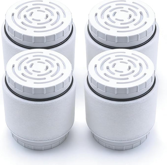 4-Pack, Compatible with AquaBliss SF400 & SF500 Heavy Duty Replacement Cartridge, Multi-Stage Shower Filter for Hair & Skin, Reduces Chlorine, Rust, Sediment, Easy 1-Min Install