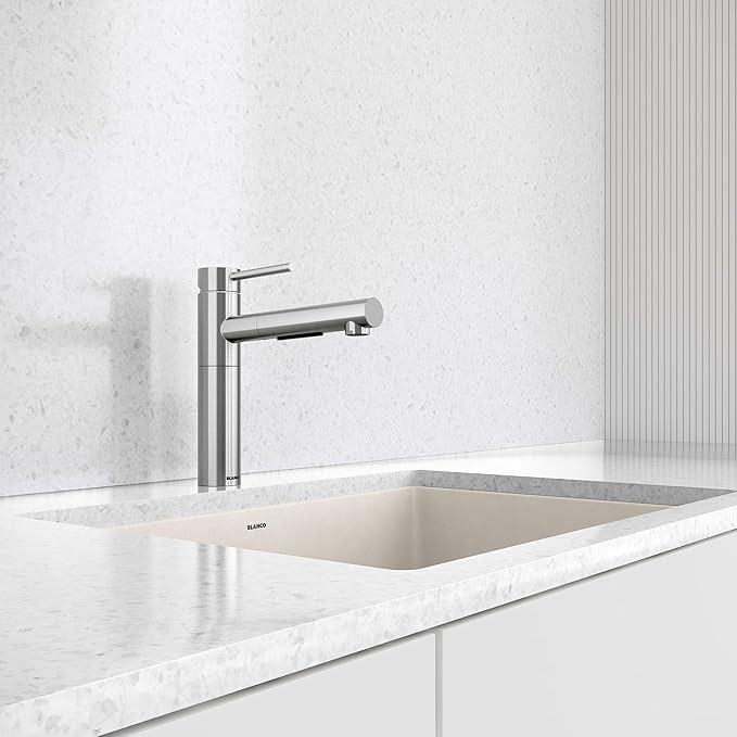 Blanco 527559 Alta II Low Arc Pull-Out Kitchen Faucet - 1.5 GPM - PVD Steel