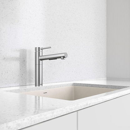 Blanco 527559 Alta II Low Arc Pull-Out Kitchen Faucet - 1.5 GPM - PVD Steel