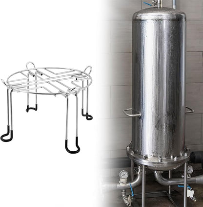 QWORK Stainless Steel Stand for Water Filter System, 7-Inch Height, 10-Inch Base Diameter