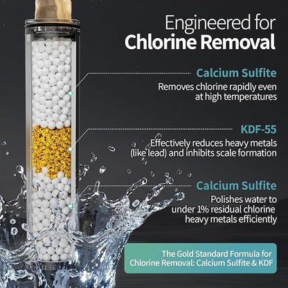 SR SUN RISE NSF Certified Filtered Shower Head 9-Spray Setting with Handheld for Hard Water to Remove Chlorine High Pressure Anti-Clog Nozzles (1 Filter, Chrome Silver)