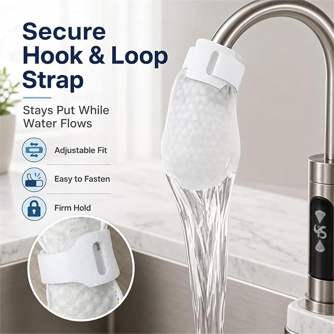 Faucet Filter Cotton Bag,100Pcs Faucet Filter Bag for Filtering tap Water, Cotton Filter Bag for Faucet, Kitchen Sink (100 filter bags + 10 cable ties + 1 blue towel)