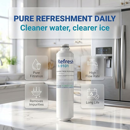 Refresh R-9101 Refrigerator Water Filter Replacement for Samsung DA29-00020A, DA29-00020B, HAF-CIN/EXP, NSF/ANSI 42, 6-Month 300 Gallon Filter (1 Pack, Standard)