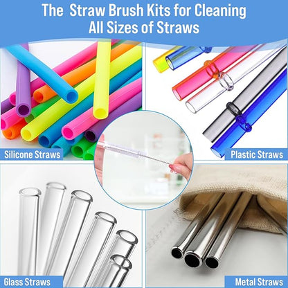 XANGNIER 5 Pcs Water Bottle Cleaner Brush Set for Hydrojug 20 oz/32 oz/40 oz Cup,Multifunctional Bottle Brush and Long Straw Cleaner Brush,Cleaning Kit for Owala/Stanley/Yeti Tumbler Cup Accessories