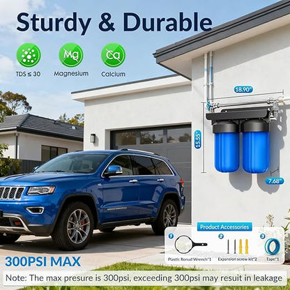 Spotless Water System for Car Wash with Bypass Switch, Deionized Water System for Car Wash with Resin, Spot Free Water Deionizer for Car Washing, Works for Vehicles, RV, Boats, Motorcycles