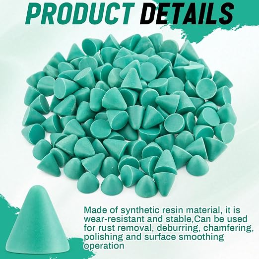 Novabright 1 Pack 6.6 lb Rust-Cutting Resin Abrasive Tumbler Media for Nut, Bolts and Glass (0.79 x 0.79 x 0.79 Inch,Conical)