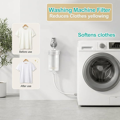 1 micron Carbon Shower Filter, Visible Water Filter for Washing machine, shower head filter, 99% Removal of Chlorine, Fluoride, Heavy metal, Odor & Scale, Improves Skin Condition, Protects hair