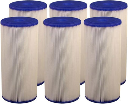 Tier1 20 Micron 10 x 4.5 Water Filter | Pleated Polyester Whole House Sediment Filter Cartridge | Replacement for Pentek ECP20-BB, Hydronix SPC-45-1020, 255491-43 | 4.5 x 10 Water Pre-Filter (6-Pack)