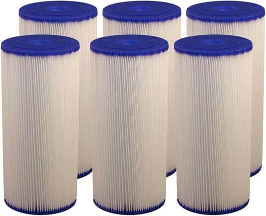 Tier1 20 Micron 10 x 4.5 Water Filter | Pleated Polyester Whole House Sediment Filter Cartridge | Replacement for Pentek ECP20-BB, Hydronix SPC-45-1020, 255491-43 | 4.5 x 10 Water Pre-Filter (6-Pack)