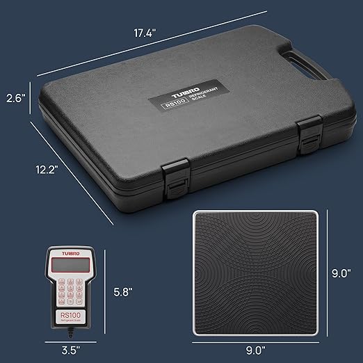 TURBRO Refrigerant Scale with A Wired Controller, Digital Scale for Freon Charging and Recovery with 4 Measurement Unit Options, Memory Function, 220 lb Max. Capacity, for HVAC and Automotive Systems