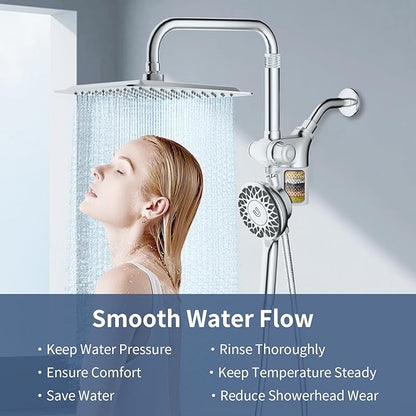 KAIYING 2 Pack KDF Shower Filter Replacement, Multi-stage Shower Head Filter Refill Cartridge for HKTHX11G, Shower Head Filter for Hard Water