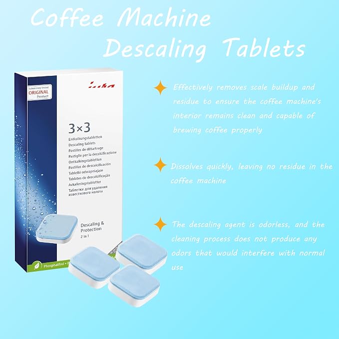 Decalcifying Tablets For All Coffee Machines, Powerful descaling, Fast Dissolution (Pack of 2)