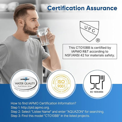 PUREPLUS 5 Micron 10"x4.5" Whole House Water Filter Replacement Bundle 3 Pack – 2× CTO Chlorine Taste Odor Reduction + 1× KDF Heavy Metal Filter – Fits Standard Housings GXWH40L, WFHDC8001, FXHTC