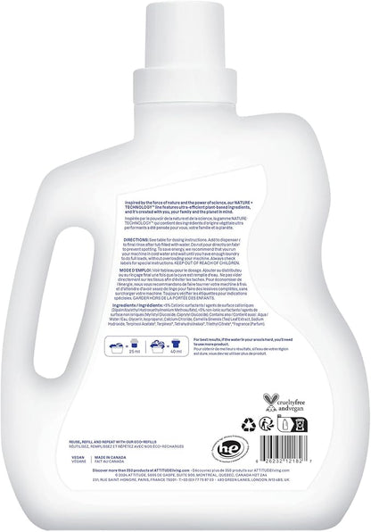 ATTITUDE Liquid Fabric Softener, Plant-Based & Vegan, HE Compatible, Naturally Derived, Citrus Zest Scent, 80 Loads, 67.6 Fl Oz