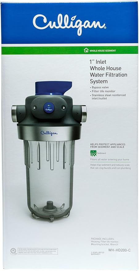 Fleck Whole House Water Softener System Bundle with Culligan Whole House Water Filter