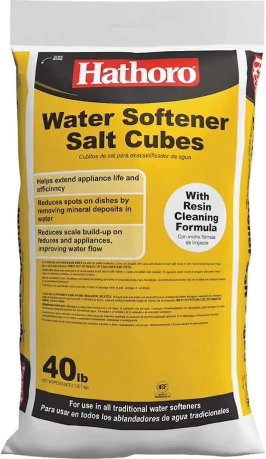 40 lb Water Softener Salt Cubes | Natural High-Purity Salt for Softer Skin, Reduced Buildup, Easy Cleaning
