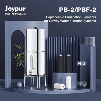 Gravity Water Filters Replacement for Berlky BB9-2 & PF-2 Fluoride Filters, 7-Stage Filtration, NSF/ANSI 42 & 372 Certified, Filters Compatible with Berlky Gravity Systems (2 Black, 2 Fluoride)
