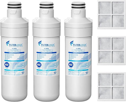 Filterlogic LT1000PC ADQ747935 MDJ64844601 NSF Certified Refrigerator Water Filter and Air Filter, Replacement for LG® LT1000P®, LT1000PC, LT-1000PC, MDJ64844601 and LT120F®, 3 Combo