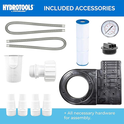 SWIMLINE HYDROTOOLS Model 76071-2 Sure-Flo Above-Ground Pool Cartridge Filter System - 70 Sq. Ft. Filtration Area, 0.9 THP, 4,500 GPH, 110V/60Hz Dual Speed Pump for Pools up to 19,000 Gallons