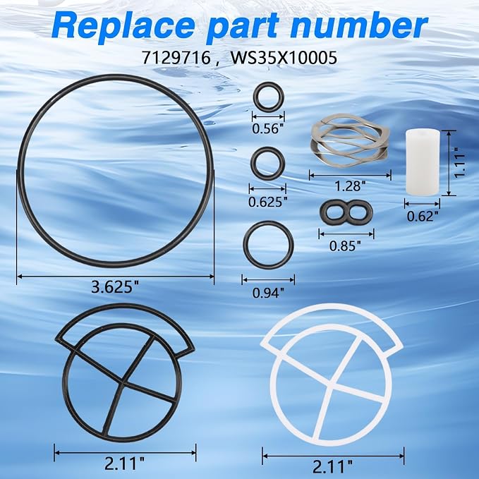 Water Softener Seal Kit Water Softener Rotor Disk Repair Kit Compatible with Whirlpool GE Sears Kenmore Morton North Star with 3/4" Valve Replace# 7129716 WS35X10005