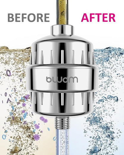 Enhanced Formula Multi-Stage Shower Filter - Shower Head Filter - Hard Water Filter, Remove Chlorine Heavy Metals and Other Sediments, Reduces Dry Itchy Skin, Dandruff (Upgrade Formula)