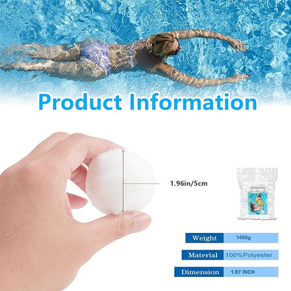 3.09 lb Pool Filter Balls Eco-Friendly Replacement for Sand Filter Sands Reusable Filter Balls for Sand Filter Pumps, Equivalent to 100 lb Silica Sand for Pool Filter