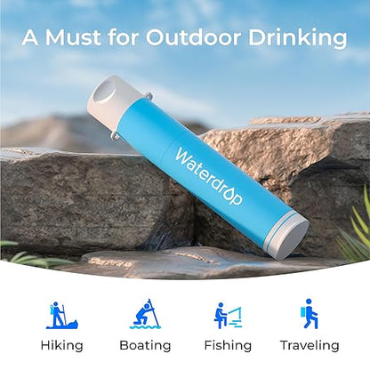 Waterdrop Gravity Water Filter Straw, Camping Water Filtration System, Water Purifier Survival for Travel, Backpacking and Emergency Preparedness, 0.1 Micron, 5 Stage Filtration