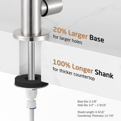 KES Drinking Water Faucet, Water Filter Reverse Osmosis Faucet for Kitchen Sink RO Faucets for Reverse Osmosis Systems 18/8 Stainless Steel Brushed Finish, Z504CLFF18-BS