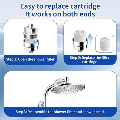 4pcs 30 Stage High Output Shower Filter Cartridge Replacement, Universal Hard Water Filter Cartridge for Shower Head with Enhanced Filtration