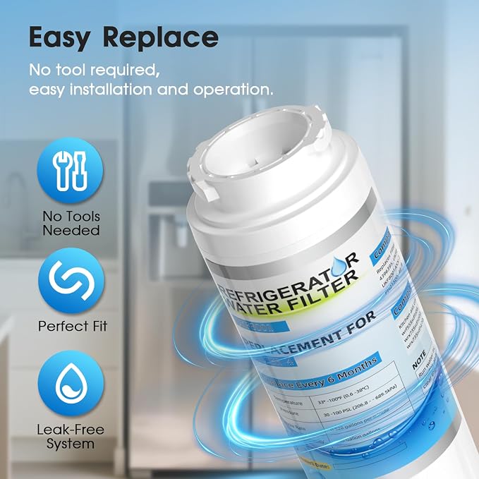 Everydrop filter 4 Replacement for Whirlpool WRF555SDFZ WRF535SWHZ WRX735SDHZ WRX735SDBM WRF555SDHV WRF535SWHV, Maytag MFI2569VEM MFI2568AES MFI2269VEM MFI2269VEB MFI2569YEM MFI2569YEM by WXOXIMI