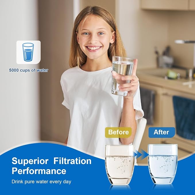 Water Filter Replacement Compatible with 46-9081, 46-9930, W10295370A, Remove Impurities from Water (2 PCS Filter)