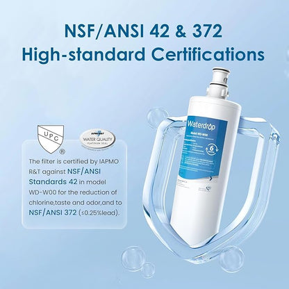 Waterdrop 3US-MAX-F01 3US-PF01 Under Sink Water Filter, 2 Pack | Compatible with Filtrete® Maximum 3US-MAX-S01, 3US-PS01, Aqua-Pure C-Cyst-FF, Manitowoc K-00337 K-00338, HF20-S, NSF/ANSI 42
