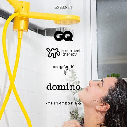 Sproos! - Handheld Showerhead with Filter Set, High Performance Filtration System for Healthier Hair and Skin, Extra Long 70 Inch Hose, 3 Customized Spray Functions, Yellow