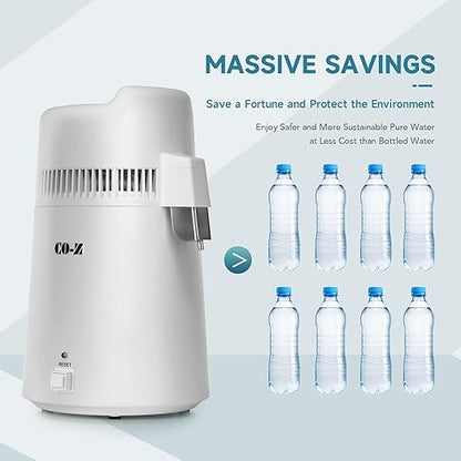CO-Z 6L Water Distiller, Larger 1.6 Gal Countertop Home Distillers, Distilling Pure Water Machine for Home Table Desktop, Distilled Water Making Machine, Water Purifier to Make Clean Water for Home
