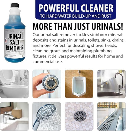 Allied Science Urinal Salt, Calcium and Mineral Scale Remover - Eliminates Urine Odor, Destroys Uric Acid Salt, Deposit Buildup