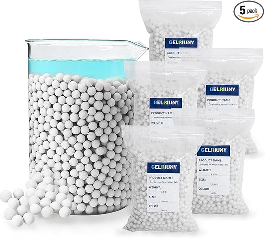 Condensate Neutralizer 16.5 lbs, 5-Packs, Acidic Condensate Neutralizer Pellets, 7-8mm Pellets for Water Heater Media Filter(5 Packs)
