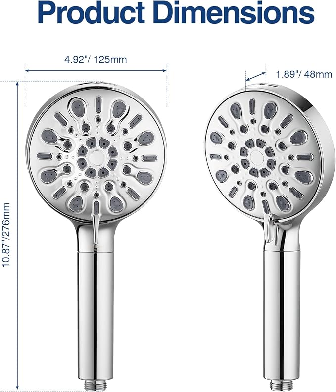 Filtered Shower Head with 8 Spray Modes, High Pressure Handheld Showerhead Filter for Hard Water Filtering Showerhead with Hose(N8HS702CP-NA)