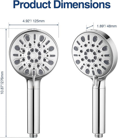Filtered Shower Head with 8 Spray Modes, High Pressure Handheld Showerhead Filter for Hard Water Filtering Showerhead with Hose(N8HS702CP-NA)