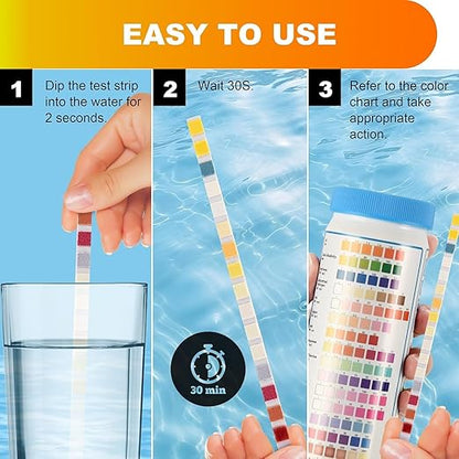 AAwipes Drinking Water Test Strips 17 in 1 50 Strips + 2 Bacteria Tester Kits, Complete Water Testing Kits for Home, Well, Tap Water, City Water, Flood Water Testing Strips (K03-50)