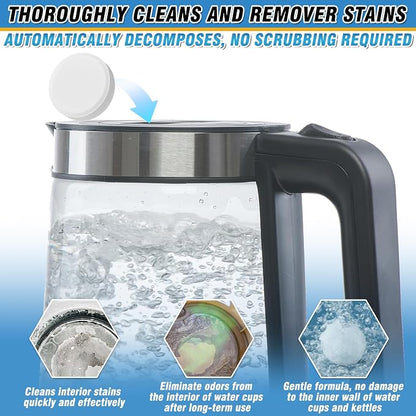 Kettle Descaler Tablets 34 Pack – Powerful Limescale Remover for Coffee Maker, Electric Kettle – Natural Citric Acid Formula, Hard Water Remover Tablets