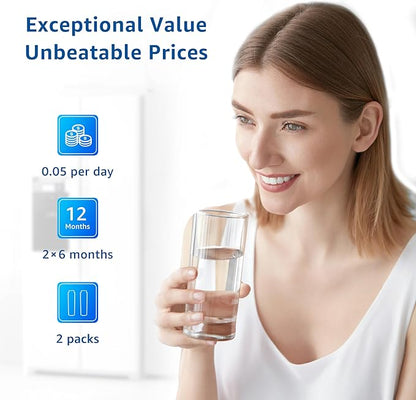 Filterlogic UKF8001 Replacement for Filter 4, Whirlpool EDR4RXD1, Maytag 4396395, UKF8001AXX-200, UKF8001AXX-750, 46-9006, Puriclean II, FMM-2, FL-RF07, Refrigerator Water Filter, Pack of 2