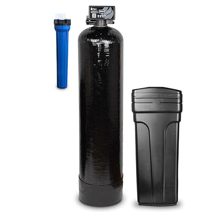 Tier1 Whole House Water Softener System 64000 Grain Capacity | High Efficiency Design with Ceramic Control Valve | Preloaded 2 Cubic Foot Resin Mineral Tank | Home Filtration System for 5 to 6 Baths