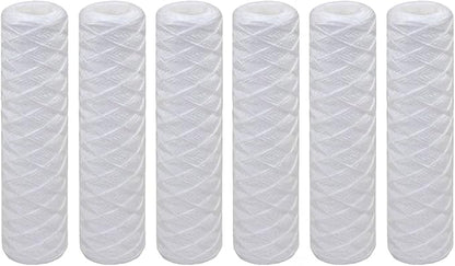 Tier1 20 Micron 10 x 2.5 Water Filter | String Wound Polypropylene Whole House Sediment Water Filter Cartridge | Replacement for Hyrdonix SWC-25-1020 | 2.5 x 10 Water Filter (6-Pack)