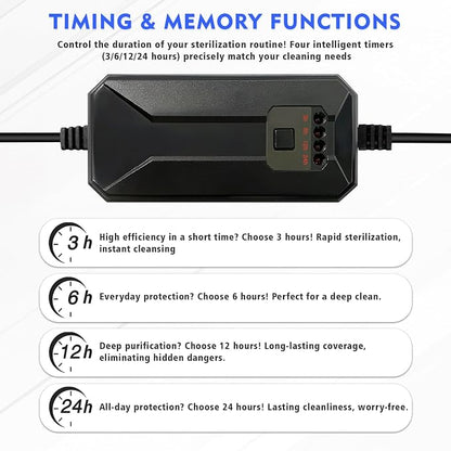 UV-C Aquarium Clean Light with Timer, Mini 3W 5W 7W 9W 11W Submersible Algae Clean Light Water Green Clean Fish Tank Water Clean Lamp for Sump Pond Filter Tank (5W Timer)