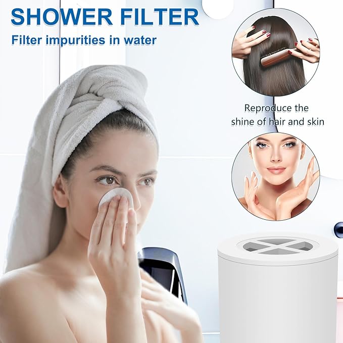 A01 Multi-Stage Shower Filter Replacement Compatible with Afina Filtered Shower Head for Hard Water, Filters Chlorine and Other Impurities,4 Pack,